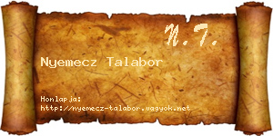 Nyemecz Talabor névjegykártya